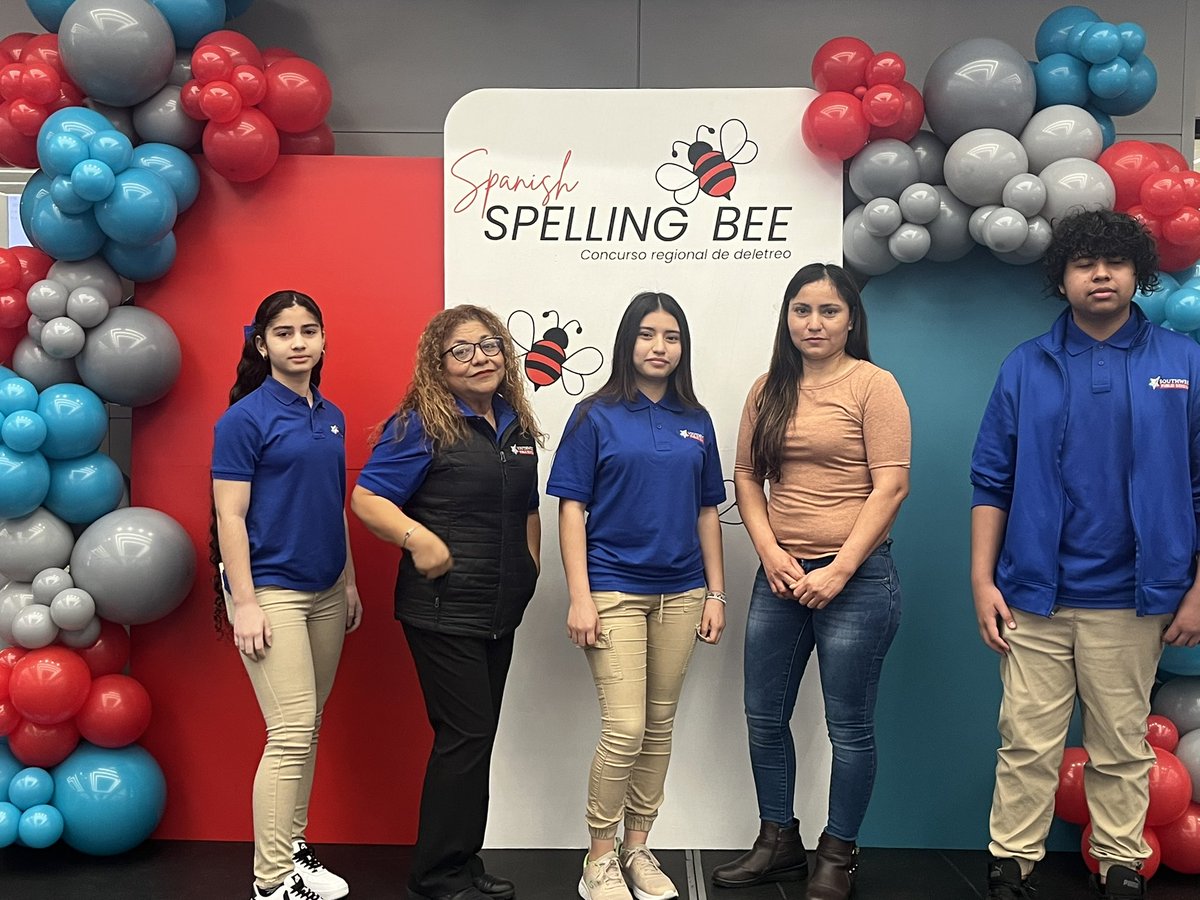 Maria Romero Urias (@msrurias) on Twitter photo So proud of Mireya, Vince, Ninete, Talia, and Gabriel! They represent <a href="/swschoolstx/">Southwest Public Schools</a> in the Spanish Spelling Bee <a href="/Region4ESC/">Region 4 ESC</a> 🐝🐝🐝<a href="/fadams224/">Felicia Adams</a> <a href="/AnneMLeal/">AnneLeal</a> <a href="/C_Maldonado07/">Crystal Maldonado</a> <a href="/dianaareyes21/">Diana Reyes</a> <a href="/ToniEsp75635170/">Toni Espinoza</a> <a href="/LGSA_SWPS/">Leadership & Global Studies Academy</a> <a href="/VPAA_SWPS/">Visual and Performing Arts Academy</a> <a href="/ro2theroro/">Roshanda Johnson</a> So proud of Mireya, Vince, Ninete, Talia, and Gabriel! They represent <a href="/swschoolstx/">Southwest Public Schools</a> in the Spanish Spelling Bee <a href="/Region4ESC/">Region 4 ESC</a> 🐝🐝🐝<a href="/fadams224/">Felicia Adams</a> <a href="/AnneMLeal/">AnneLeal</a> <a href="/C_Maldonado07/">Crystal Maldonado</a> <a href="/dianaareyes21/">Diana Reyes</a> <a href="/ToniEsp75635170/">Toni Espinoza</a> <a href="/LGSA_SWPS/">Leadership & Global Studies Academy</a> <a href="/VPAA_SWPS/">Visual and Performing Arts Academy</a> <a href="/ro2theroro/">Roshanda Johnson</a>