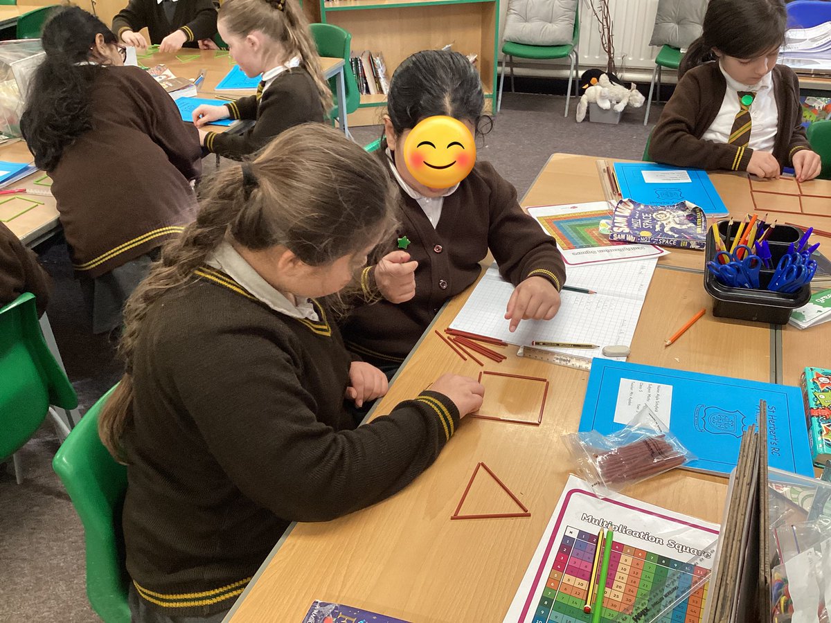 We uses sticks to help us to divide with remainders. #StHerbertsMaths