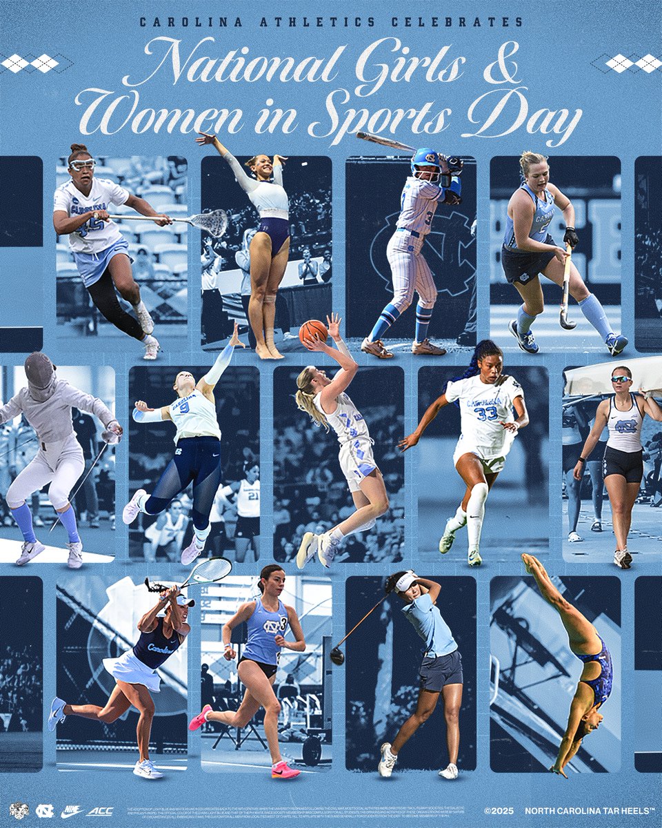 Proud to celebrate the incredible tradition set out by our women's teams 👏👏👏

Happy National Girls &amp; Women in Sports Day!

#GoHeels x #NGWSD