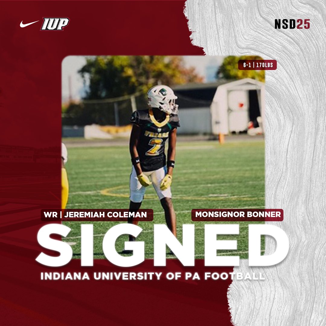 Welcome to the family, Jeremiah Coleman from Monsignor Bonner!

⏩️ WR | 6-1 | 170
🎥| hudl.com/video/3/197400…

#ALLIN | #NSD25