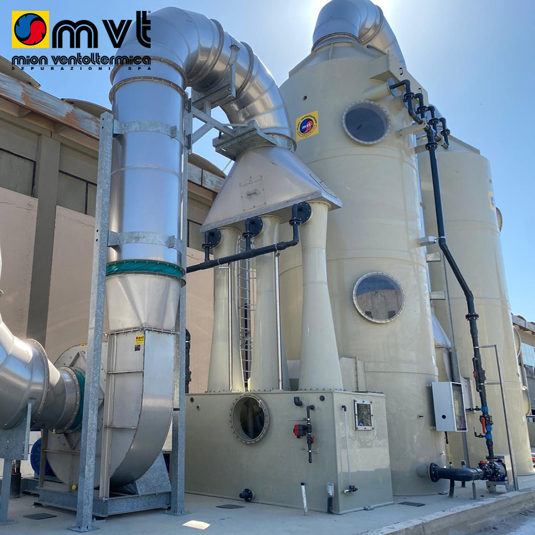 MVT_Plant's tweet photo. Impianto di aspirazione e trattamento odori con #scrubbers in polipropilene a letto fisso e scrubber #venturi.

#mvt #mionventoltermica #torridilavaggio  #abbattimentoadumido #wetabatement #trattamentoodori #odourstreatment #ambiente #environment #cleanair #madeinitaly https://t.co/Z7sH1AD0BK