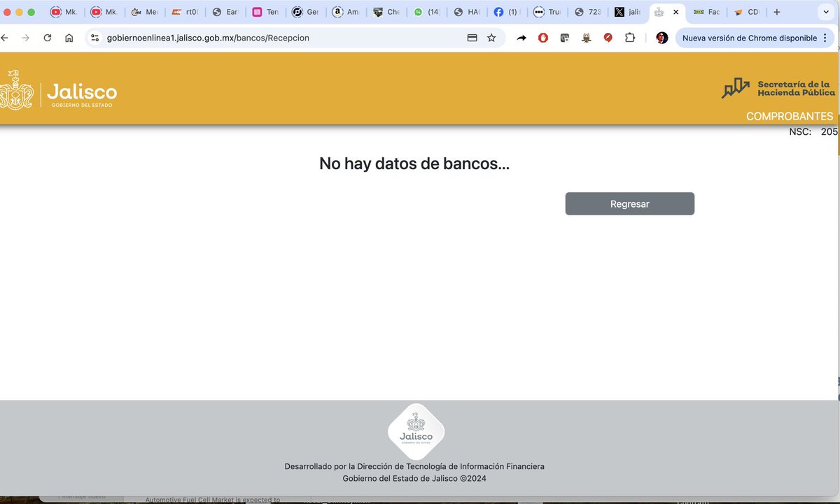 Por favor ¿con quién puedo comunicarme? Hice mi pago de refrendo 3x1 el día 31/01 y solo tengo el cargo en mi tarjeta y el recibo de Multipagos. El sistema no procesó el pago y solo arrojó este error. Sigue el adeudo. Pido su ayuda <a href="/SEPAFJalisco/">SEPAF</a> <a href="/GobiernoJalisco/">Gobierno de Jalisco</a> <a href="/AsistenciaJal/">Asistencia SEPAF</a>
