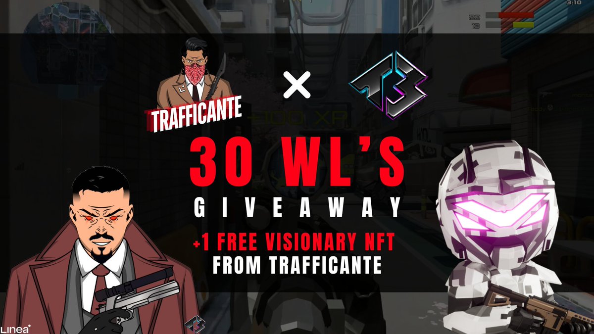 T3 Play (@tech3play) on Twitter photo TRAFFICANTI WL GIVEAWAY 🔫
We're teaming up with <a href="/the_Trafficanti/">Trafficanti │ Linea</a> for their highly anticipated NFT Collection: TRAFFICANTI 🔫
🎫30 WL SPOTS
✨ 1x Visionaries NFT From Trafficante
⌛24hrs
Follow <a href="/the_Trafficanti/">Trafficanti │ Linea</a> @thetrafficante @tech3play @polygunnerz
- RT & Drop Wallet TRAFFICANTI WL GIVEAWAY 🔫
We're teaming up with <a href="/the_Trafficanti/">Trafficanti │ Linea</a> for their highly anticipated NFT Collection: TRAFFICANTI 🔫
🎫30 WL SPOTS
✨ 1x Visionaries NFT From Trafficante
⌛24hrs
Follow <a href="/the_Trafficanti/">Trafficanti │ Linea</a> @thetrafficante @tech3play @polygunnerz
- RT & Drop Wallet