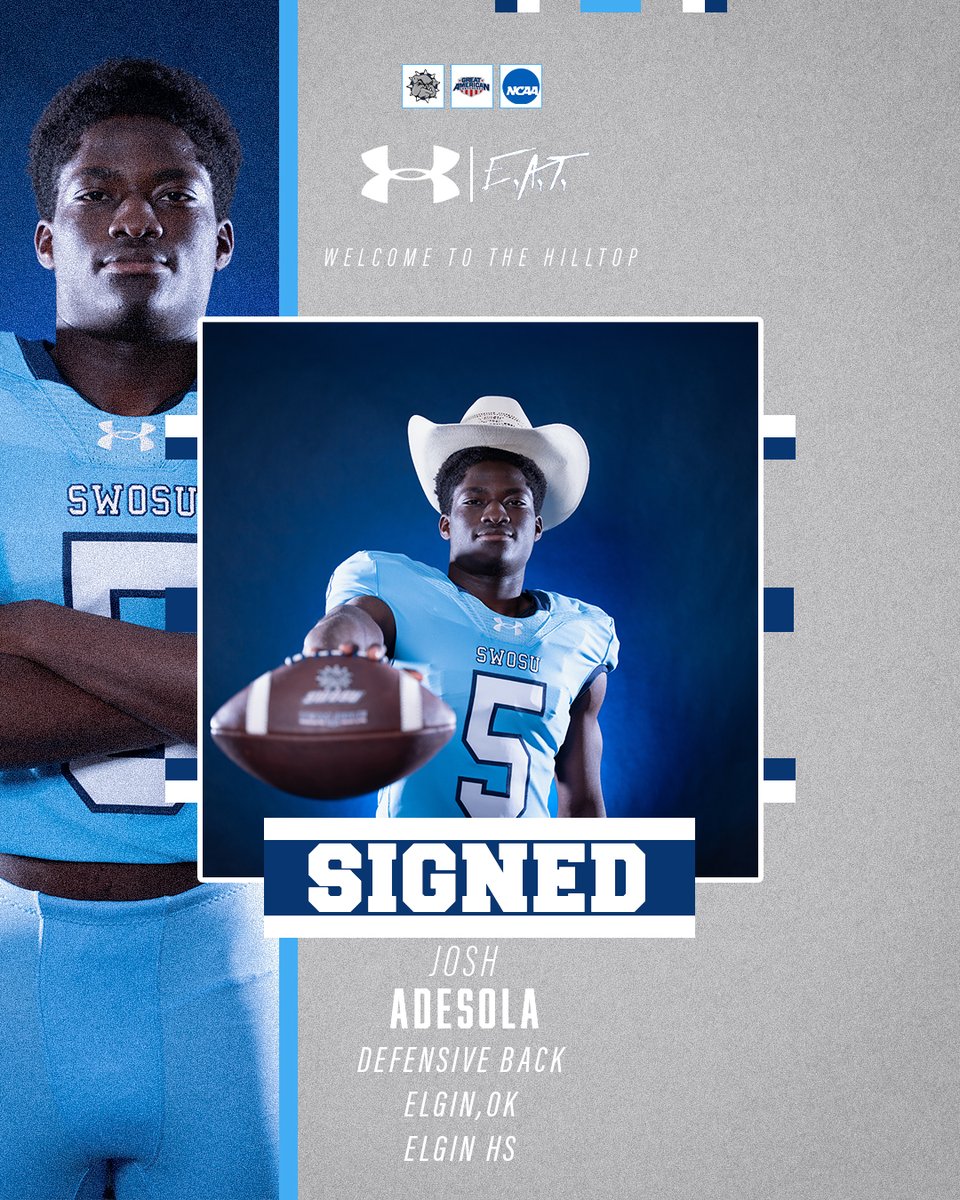 Welcome to the Hilltop ❗️

Josh Adesola | DB
Elgin, OK | Elgin HS

#EAT