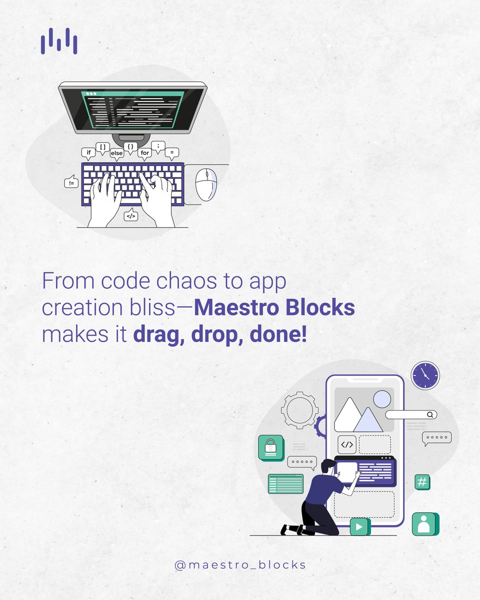 Maestro_Blocks's tweet image. ๐ฉโ๐ป Before Maestro Blocks: Endless lines of code, stress, and slow progress.
๐ After Maestro Blocks: Drag, drop, done! Your app is live in no time.
Join the low-code revolution today and see how easy app-building can be! ๐
#BeforeVsAfter #LowCodeMagic #MaestroBlocks
