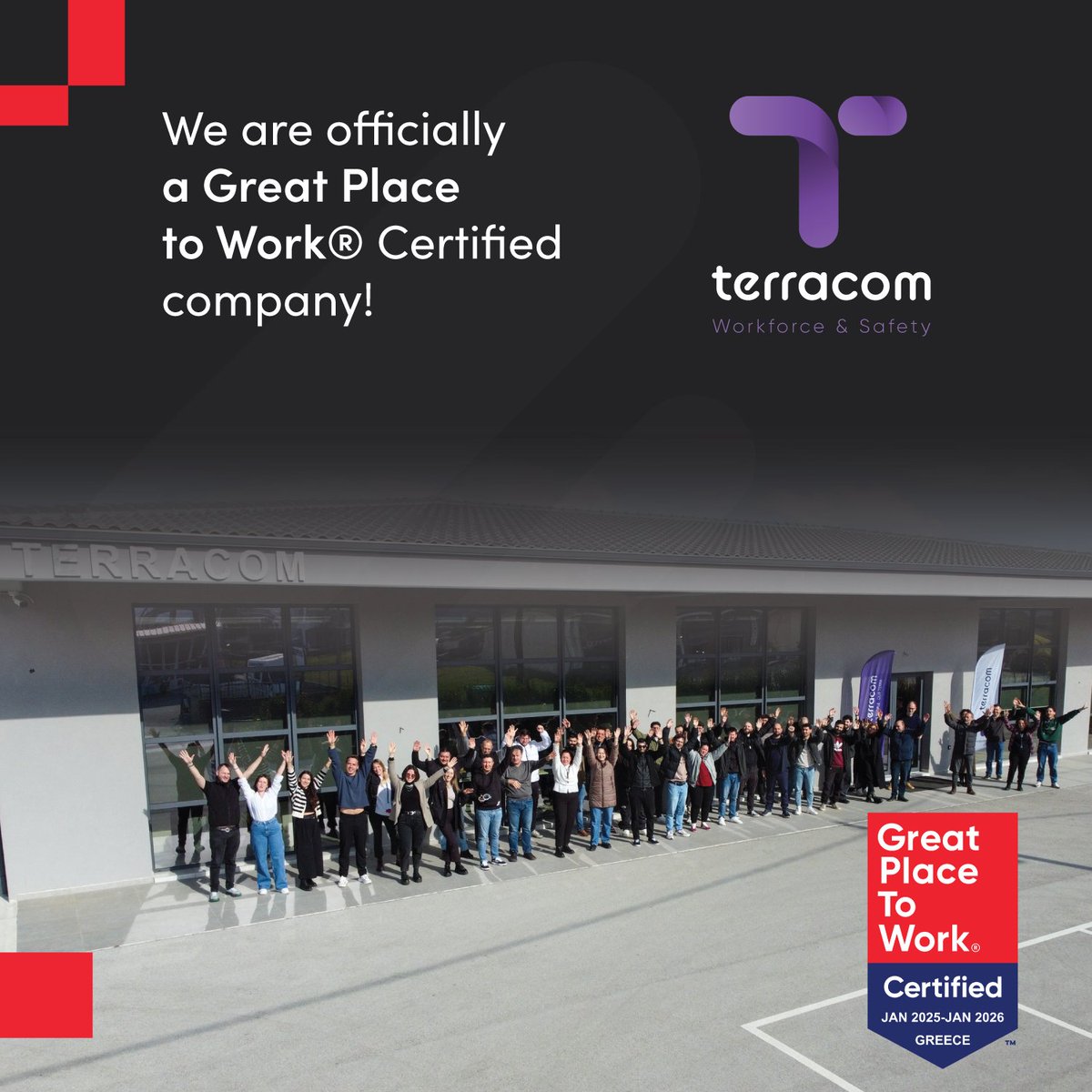 🚀 Exciting News! 🚀
We are officially a Great Place to Work® Certified company!🎉
A huge THANK YOU to our incredible team for making this achievement possible! 🙌
#gptwcertified #gptwcertifiedgreece #greatplacetoworkcertified #terracomsa #Teamwork #CompanyCulture #ProudMoment