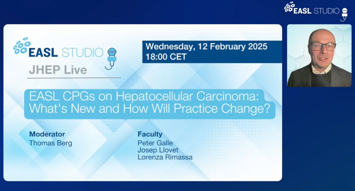 Make sure to join us next week for an #EASLStudio <a href="/JHepatology/">Journal of Hepatology</a> Live!
👉EASL CPGs on Hepatocellular Carcinoma: What’s New and How Will Practice Change?

📅 Wednesday 12 February ¦ 18:00 CET
🔗 easl.eu/easl-studio-ep…

@EASLNews <a href="/AleksanderKrag/">Aleksander Krag</a> <a href="/FrancqueSven/">Sven Francque</a> <a href="/DebbieShawcros1/">Debbie Shawcross</a>