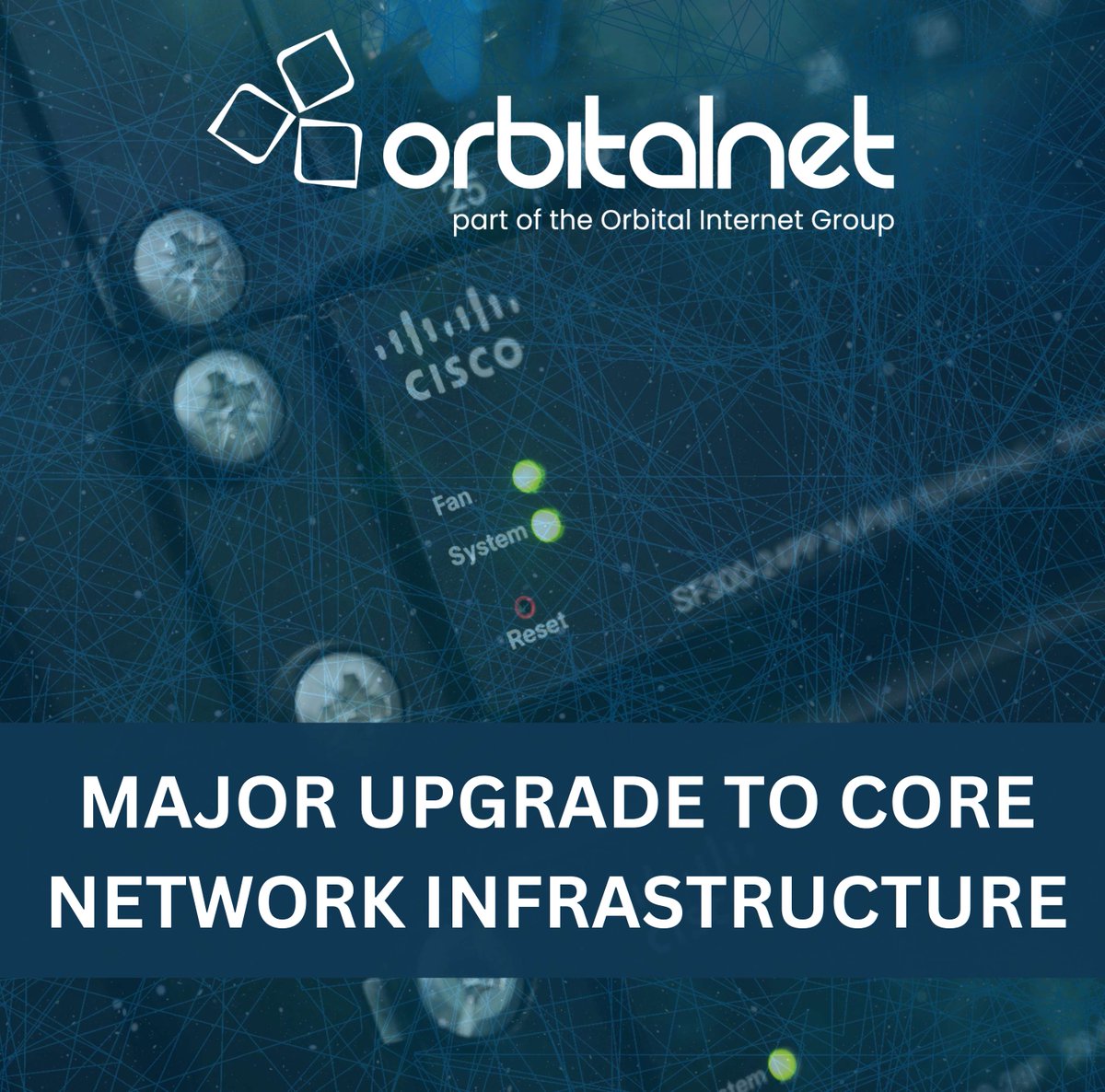 orbitalinternet's tweet image. We’re thrilled to announce an upgrade to our core network infrastructure, rolling out multiple 100Gbps backbone links! 
Contact us today to see how we can support your business: orbital.net 

 #NetworkInfrastructure #100Gbps #HighSpeedInternet #TechUpgrade