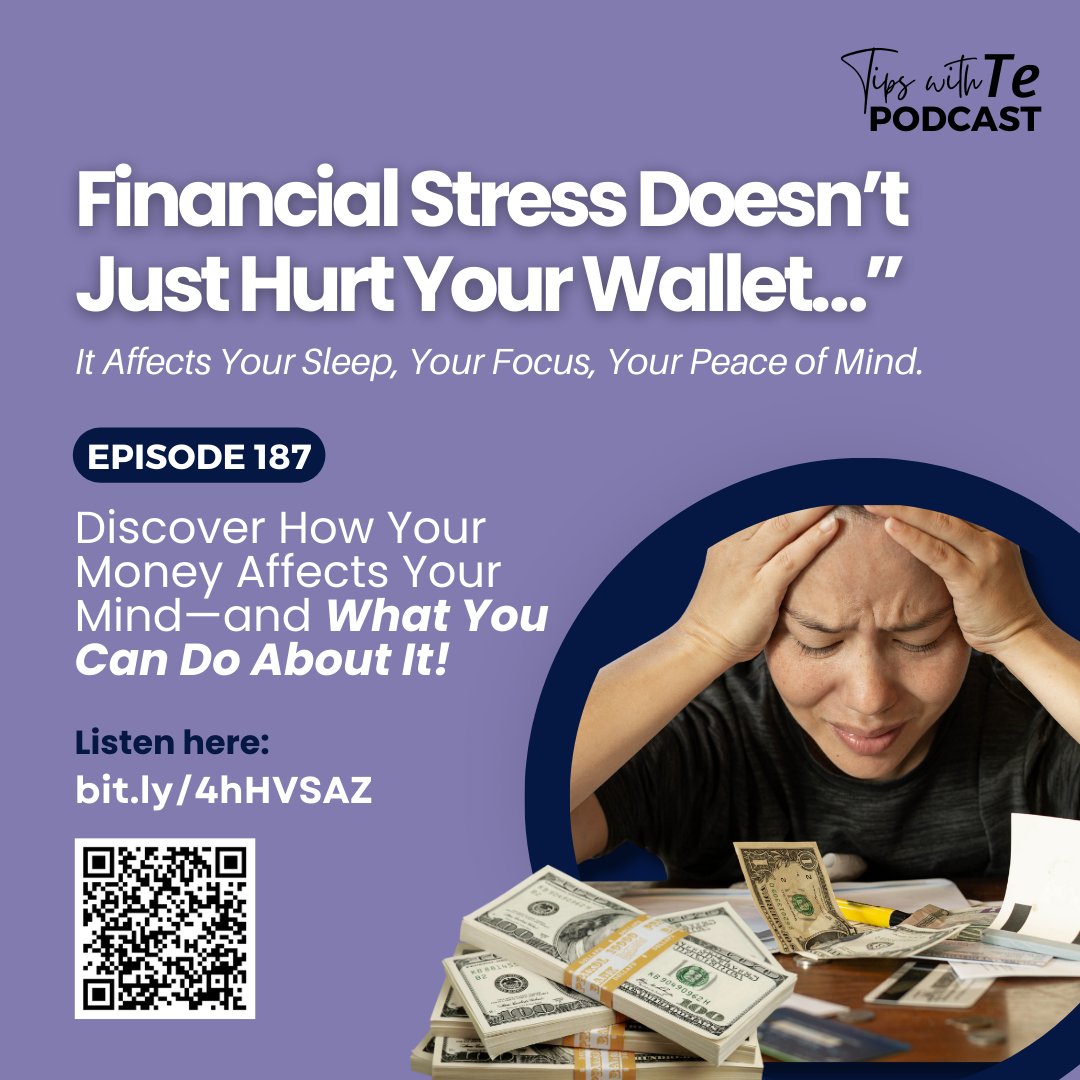 financial_j's tweet photo. Financial stress is personal—it’s more than numbers. 😟 Let’s change that.
In Tips with Te Episode 187, we dive into the connection between money and mental health. 💡
👉🏼 Listen now: https://t.co/jmeCkdMVAc
.
.
.
#m&amp;jfinancialmanagement #moneytalks #tipswithte https://t.co/K5NmTvUHTi