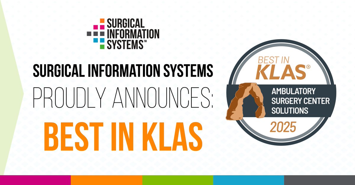 SISfirst's tweet image. We are thrilled to announce that SIS Charts™ has been named the top ASC Solution by KLAS Research. Earning this prestigious recognition for the third time in four years reflects the confidence ASCs have in SIS Charts.

hubs.la/Q035nlhS0
