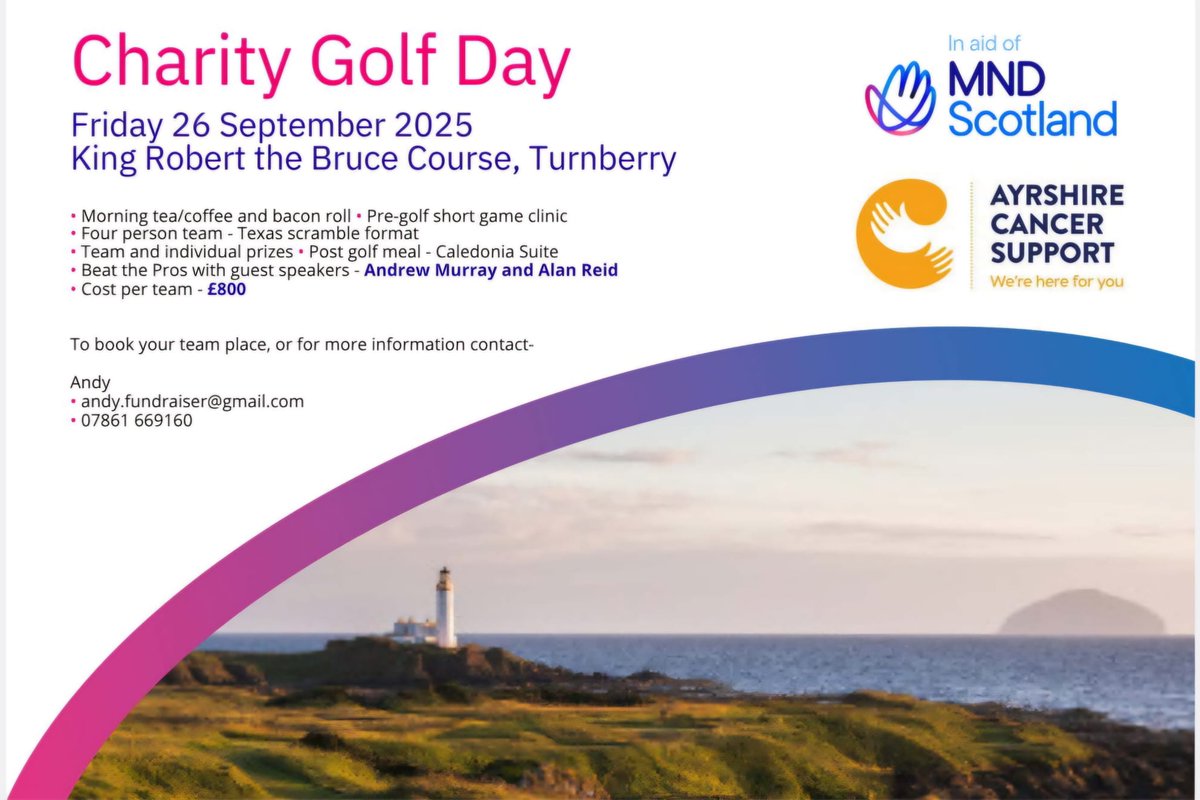 Andy Huxtable (@hux3009) on Twitter photo My Charity Golf Day in aid of <a href="/MNDScotland/">MND Scotland</a> and <a href="/ayrshirecancer/">Ayrshire Cancer Support</a> in association with the Auto Lounge to be held at <a href="/TrumpTurnberry/">Trump Turnberry</a>. My Charity Golf Day in aid of <a href="/MNDScotland/">MND Scotland</a> and <a href="/ayrshirecancer/">Ayrshire Cancer Support</a> in association with the Auto Lounge to be held at <a href="/TrumpTurnberry/">Trump Turnberry</a>.