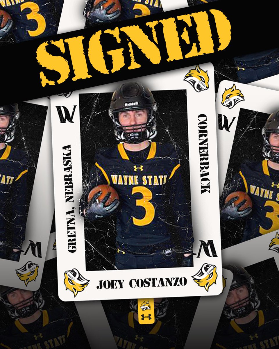 Wayne State Football (@waynestfootball) on Twitter photo 🚨 OFFICIALLY A WILDCAT 🚨
🐯🐾🔥 <a href="/JoeyCostanzo13/">Joey Costanzo</a>
🅿️ : DB
📍: Gretna, NE
🐯WELCOME TO THE FAMILY🐯
#NationalSigningDay #CAT25TANDARD #ForThePaw 🚨 OFFICIALLY A WILDCAT 🚨
🐯🐾🔥 <a href="/JoeyCostanzo13/">Joey Costanzo</a>
🅿️ : DB
📍: Gretna, NE
🐯WELCOME TO THE FAMILY🐯
#NationalSigningDay #CAT25TANDARD #ForThePaw