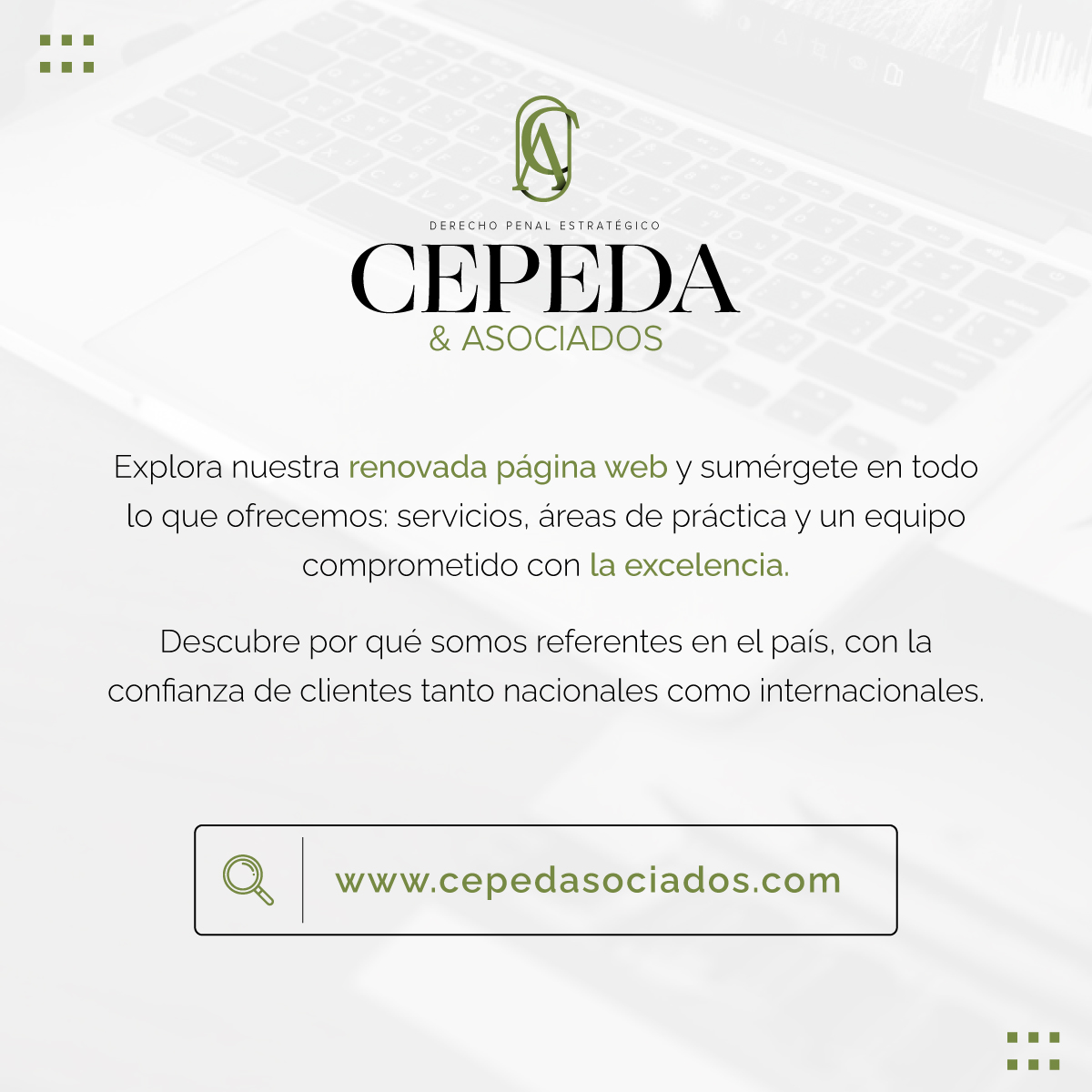 hcepedalopez's tweet photo. Hoy se materializa un proyecto que ha tomado tiempo y esfuerzo: nace Cepeda & Asociados https://t.co/OLHRzlgdWS
Más que un estudio jurídico, es el reflejo de cerca de 15 años de trabajo y de mi compromiso con la justicia y con cada cliente que confía en las soluciones legales que proponemos.