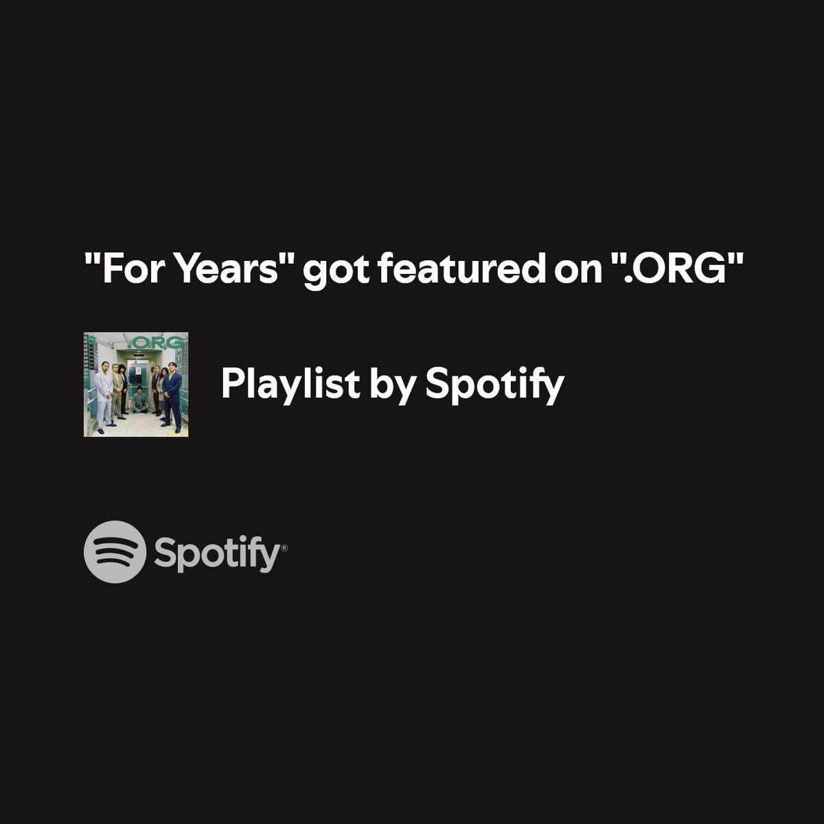 🤯🤯🤯 We’re on a Spotify playlist cover and a couple editorial playlists!!! Stream “For Years” dali open.spotify.com/track/7n5keaHf…