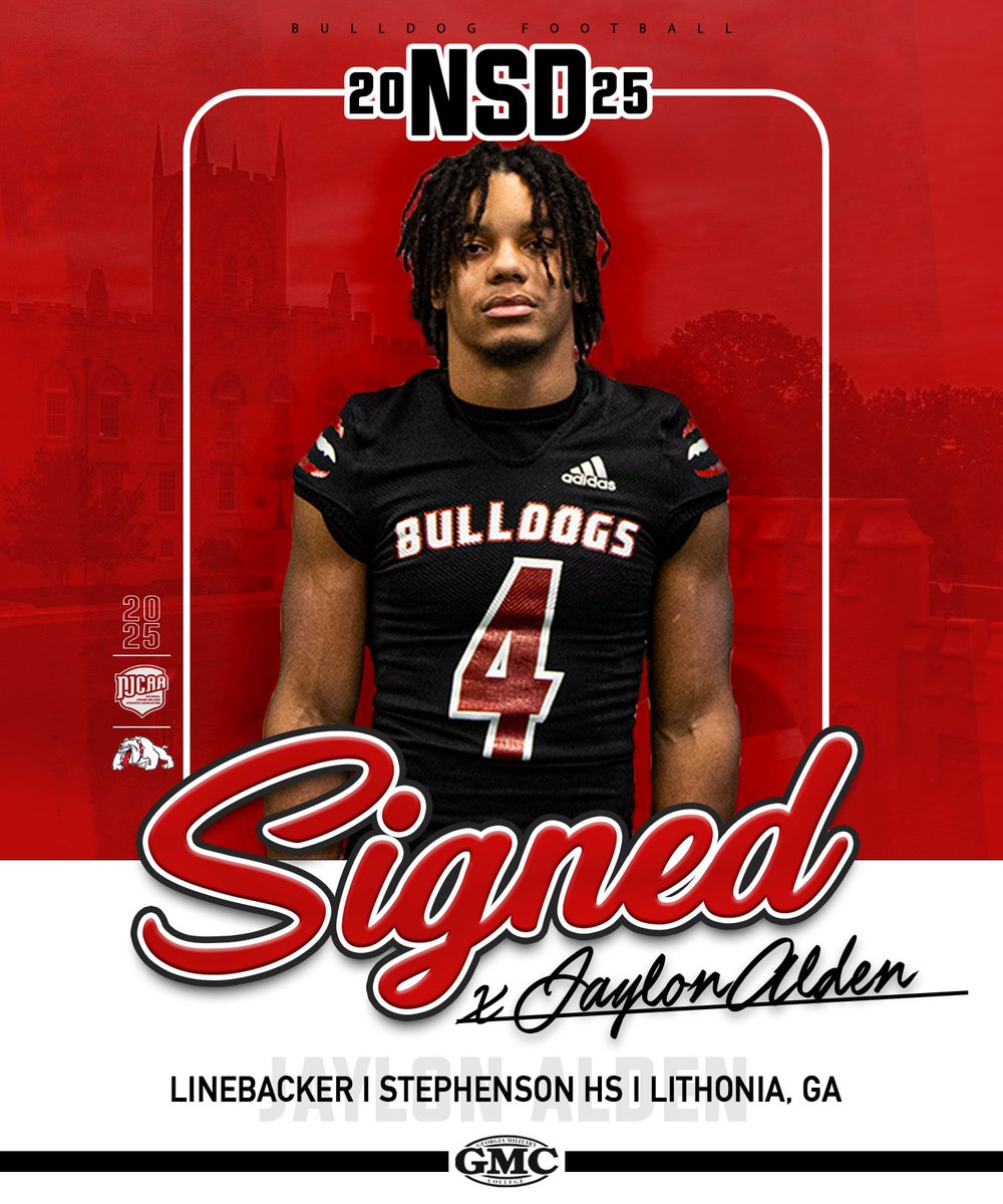 GMC Football (@gmc_football) on Twitter photo Welcome, Jaylon Alden, to the Bulldog Family!
✅SIGNED 🦴 @riccijay_
📍<a href="/SHSJagsFootball/">Stephenson High School Football</a> ➡️Milledgeville Welcome, Jaylon Alden, to the Bulldog Family!
✅SIGNED 🦴 @riccijay_
📍<a href="/SHSJagsFootball/">Stephenson High School Football</a> ➡️Milledgeville