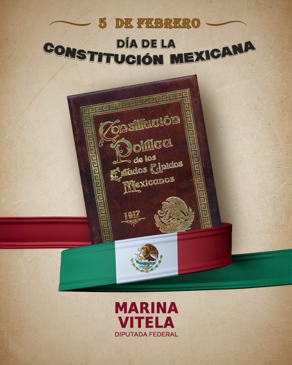MarinaVitela_'s tweet photo. Hace más de un siglo, México escribió un capítulo clave en su historia con la Constitución de 1917. 
Hoy, reafirmamos nuestro compromiso con sus principios de igualdad, libertad y democracia. #GómezPalacio #MarinaVitela #MV https://t.co/RhkquegVAa