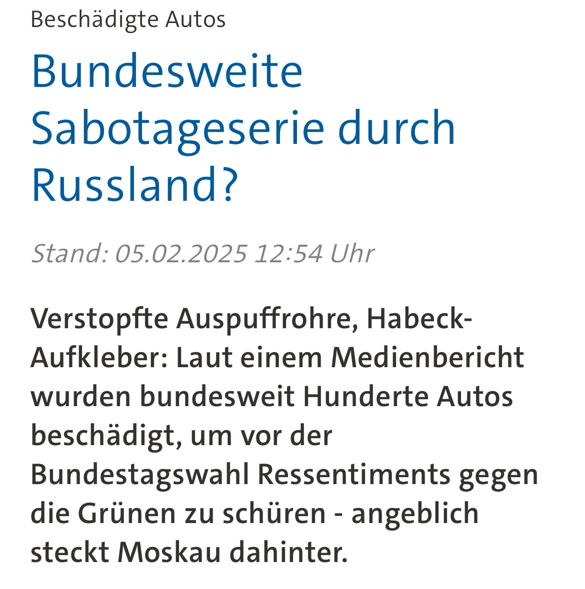 Verrückte Grüne? Quatsch. Putin Sabotage. 

Angebliche grüne Protestaktion. Dahinter stecken keine Grüne, sondern Putin. Uns spalten und einen Keil in die demokratische Mitte der Gesellschaft treiben: Das ist Putins Ziel. Tun wir uns selbst einen Gefallen und fallen nicht drauf