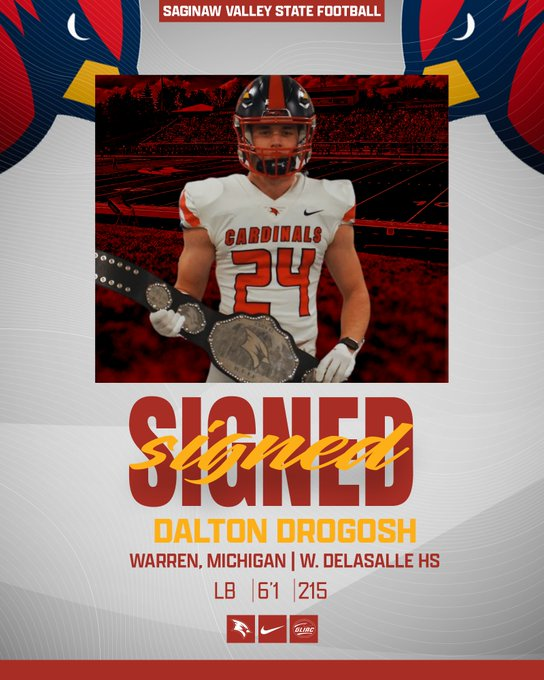 The D Zone (@thed_zone) on Twitter photo De La Salle 2025 OLB/S Dalton Drogosh has signed with Saginaw Valley State
football.thedzone.com/players/dalton…
<a href="/DDrogosh/">Dalton Drogosh</a> <a href="/DLSFootball_MI/">De La Salle Pilots Football</a> <a href="/svsu_football/">SVSU Football</a> De La Salle 2025 OLB/S Dalton Drogosh has signed with Saginaw Valley State
football.thedzone.com/players/dalton…
<a href="/DDrogosh/">Dalton Drogosh</a> <a href="/DLSFootball_MI/">De La Salle Pilots Football</a> <a href="/svsu_football/">SVSU Football</a>