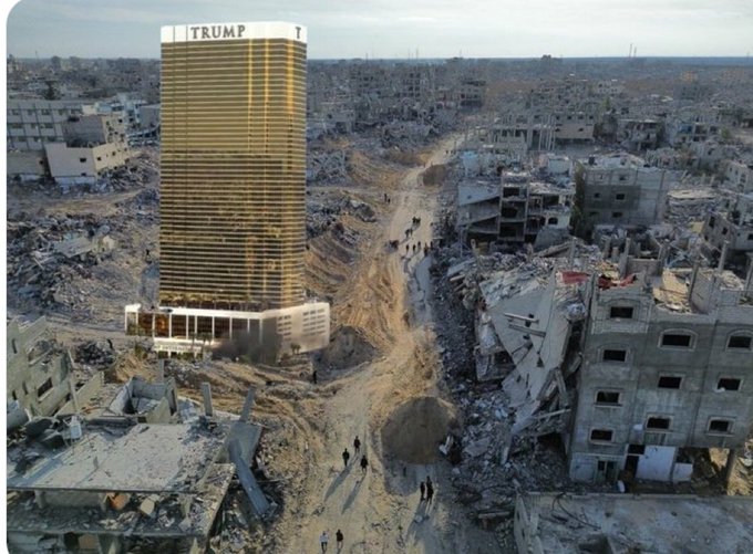 Trump on sending to troops to Gaza: If it's necessary, we'll do that. We're going to take over that piece &amp; we're going to develop it, create thousands &amp; thousands of jobs.

Using the military to build a Trump Tower in Gaza, is how fascism works.
#ProudBlue #TrumpIsUnfitForOffice