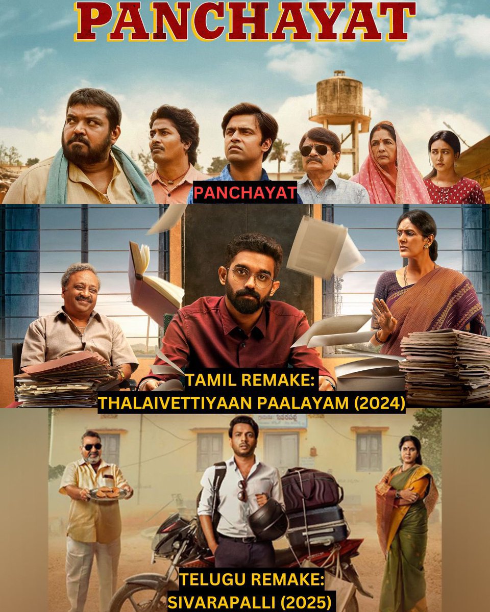 Its_CineHub's tweet photo. After the huge success of #TamilPanchayat, its #Telugu remake is now doing phenomenally well too!🔥
#TVF is once again proving that it is the only production house in India able to make content travel seamlessly from North to South!! 💯
With shows like #PermanentRoommates, #FLAMES, #HostelDaze, and #Panchayat—along with their Kannada film #Powder—all successfully remade across multiple South Indian languages, TVF continues to set the benchmark for content adaptation and cross-regional appeal. Their storytelling is truly transcending borders 👌👌👌