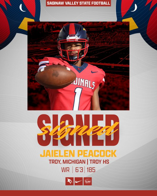 Troy 2025 WR/CB Jaielen Peacock has signed with Saginaw Valley State

football.thedzone.com/players/jaiele…

<a href="/PeacockJaielen/">Jaielen Peacock</a> <a href="/troycoltsfball/">troycoltsfootball</a> <a href="/svsu_football/">SVSU Football</a>