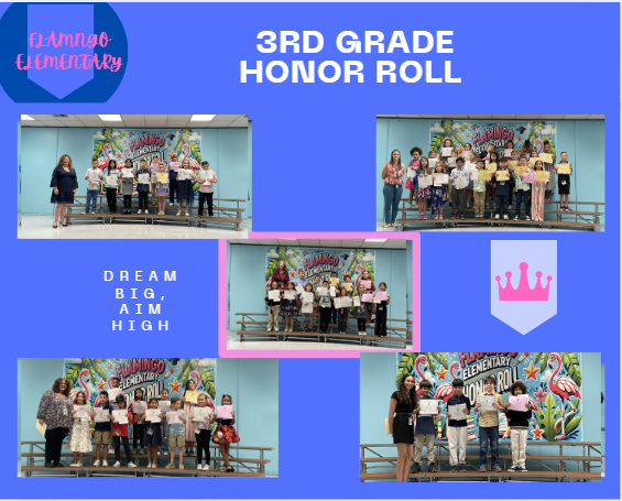 Congratulations to our 3rd Grade Honor Roll Students