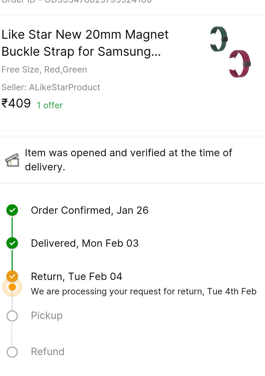 aaxif_'s tweet photo. @Flipkart @flipkartsupport 
Ordered samsung galaxy watch 4 classic straps but are not fitting the watch. Asked customer care to help return the product. Instead they put the blame on me. Worst services, worst customer service support. Really disappointed. https://t.co/gEI4ndtLGe