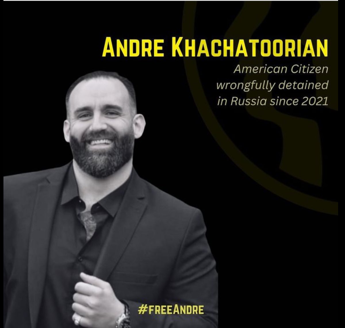 tatev84264's tweet photo. @aboehler @POTUS #AndreKhachatoorian #WrongfullyDetained in #Russia since 2021 Andre’s health and life are deteriorating Help us @aboehler #BringAndreHome #FreeAndre @freeandrekhach @realDonaldTrump @StateSPEHA @StateDept @SecRubio https://t.co/KELGZKLCC2