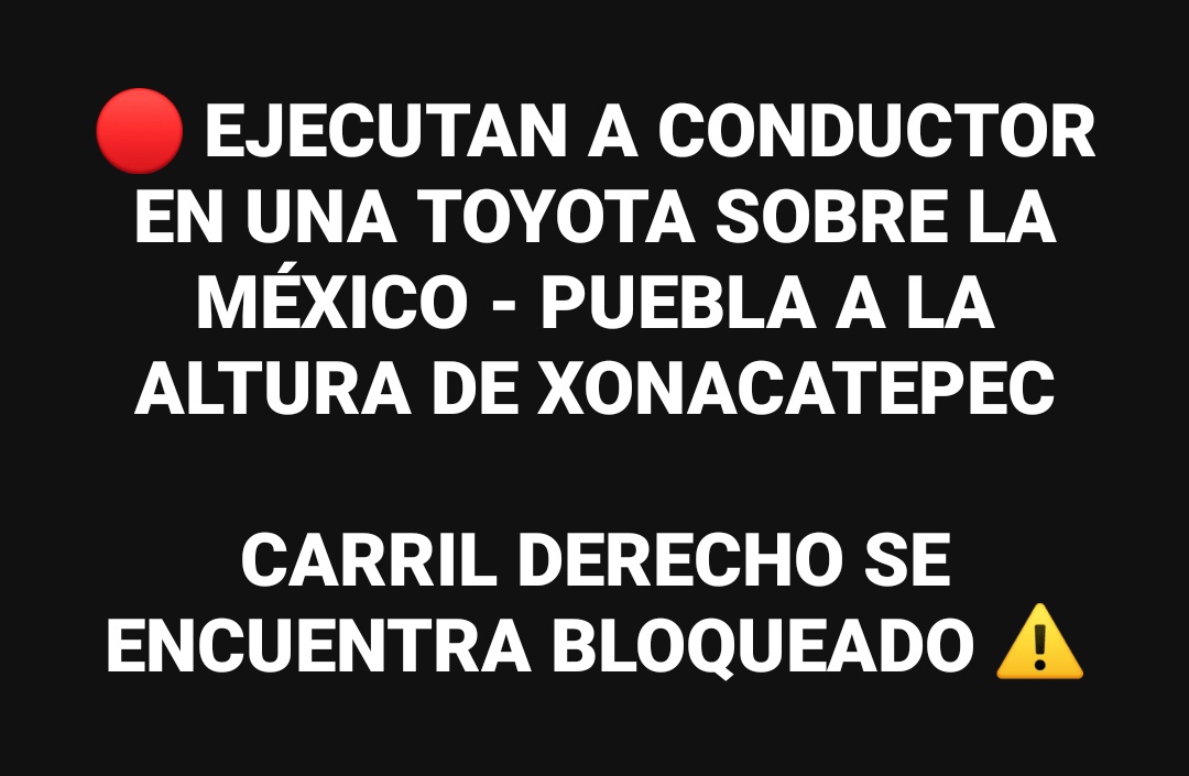 CelulaPuebla's tweet photo. 🔴 #LaDeRojo || #Puebla
‼️ASESINAN DE UN DISPARO A CONDUCTOR‼️

Durante la madrugada asesinaron de un disparo en la nuca al conductor de una Toyota Hilux sobre la Autopista México - Puebla a la altura de Xonacatepec. Se investiga si se trató de un ajuste o un asalto. https://t.co/EcDSX0UNqz