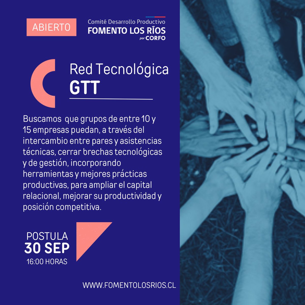 ¡Atención empresas de Los Ríos!  Se abren las postulaciones a Redes de Fomento Los Ríos, programas diseñados para fortalecer tu negocio a través de colaboración, innovación y sostenibilidad.