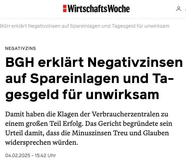 BGH denkt auch an Makro-Profs und rettet die zero lower bound Literatur: