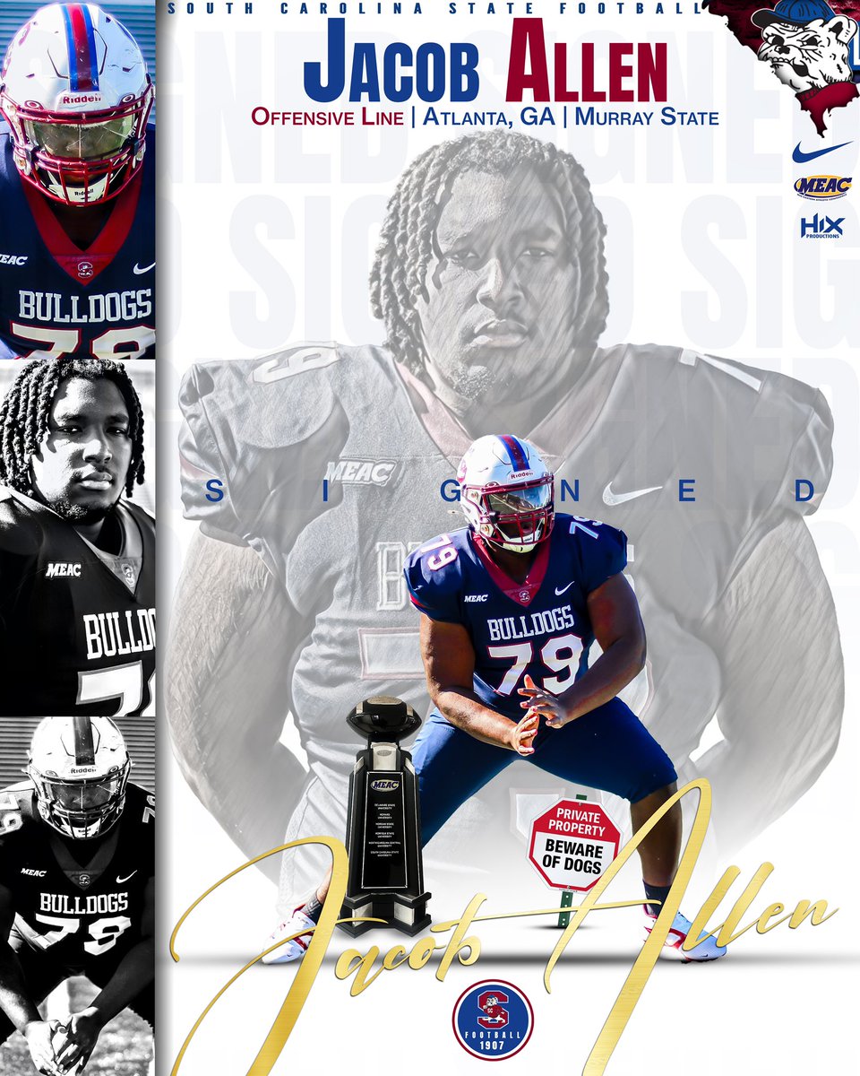 SCState_Fb's tweet image. #GoDogs

This Big Bruising Offensive Lineman will pave the way for future Thousand Yard Backs! BULLDOG COUNTRY, please welcome this Mountain of a Man, JACOB ALLEN @Campaignjc 

@SCSTATE1896 @SCStateAthletic @MEACSports @coachberry77 
#PayTheFEE
#DigDEEP
#FearTheBITE
#CWCW
#BBB