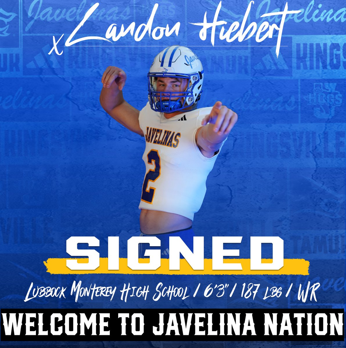 TAMUK Javelina Football (@javelinafb) on Twitter photo Getting bigger and faster on the outside 💨
Welcome to Javelina Nation, <a href="/HIEBS2025/">Landon Hiebert</a>
#GoJavelinas #NSD2025 Getting bigger and faster on the outside 💨
Welcome to Javelina Nation, <a href="/HIEBS2025/">Landon Hiebert</a>
#GoJavelinas #NSD2025