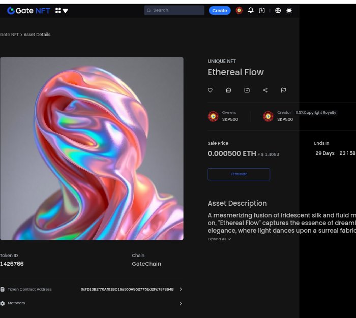 cryptonfttoken's tweet image. This NFT collection really impressed me.Ethereal Flow gate.io/nft/2015433 via @Gate_Nft