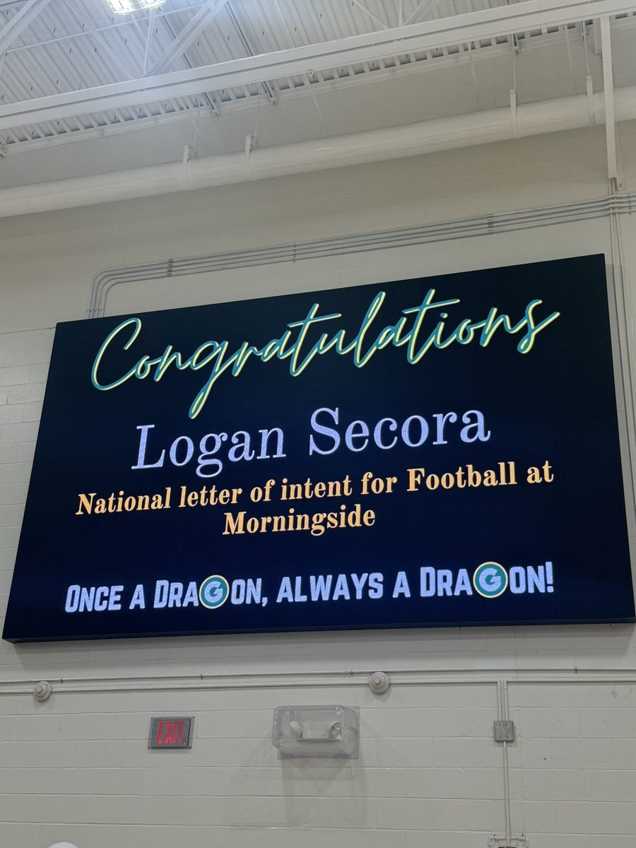 Gretna HS Activities (@gretnadragonad) on Twitter photo Congratulations to Logan Secora, his family, and his coaches for signing to continue his education and play football at <a href="/MsideFootball/">Morningside University Football</a>. We are proud of you Logan! Congratulations to Logan Secora, his family, and his coaches for signing to continue his education and play football at <a href="/MsideFootball/">Morningside University Football</a>. We are proud of you Logan!