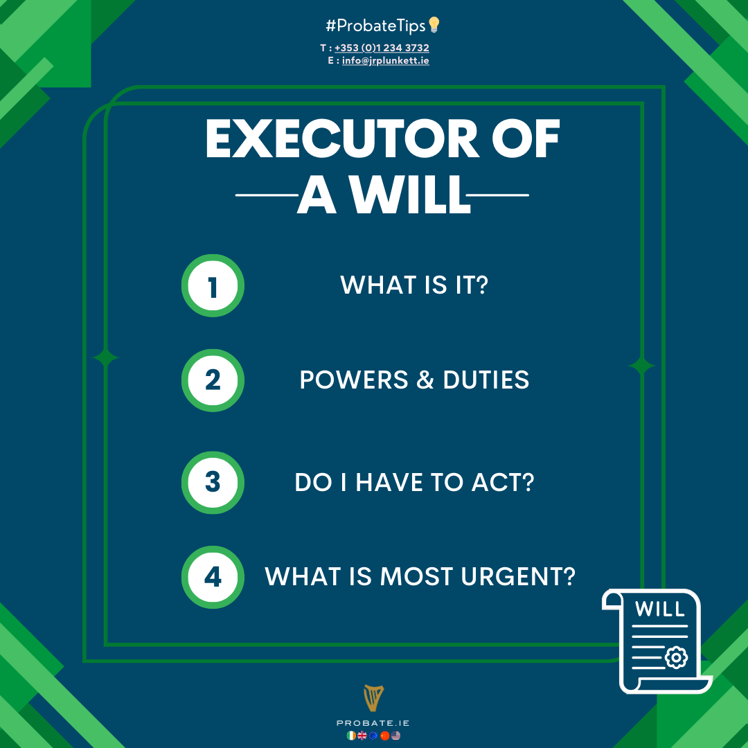 ProbateIE's tweet photo. #ProbateTips💡 Assuming the role of #executor? It involves legally managing a deceased's #estate, ensuring their #will is executed properly. Learn more about this crucial duty:https://t.co/c3UhAQgMfj
 
#Probateie #lastwill #LegalAssistance #family #legalservice #dublin #probate https://t.co/3o5UvLYqQl