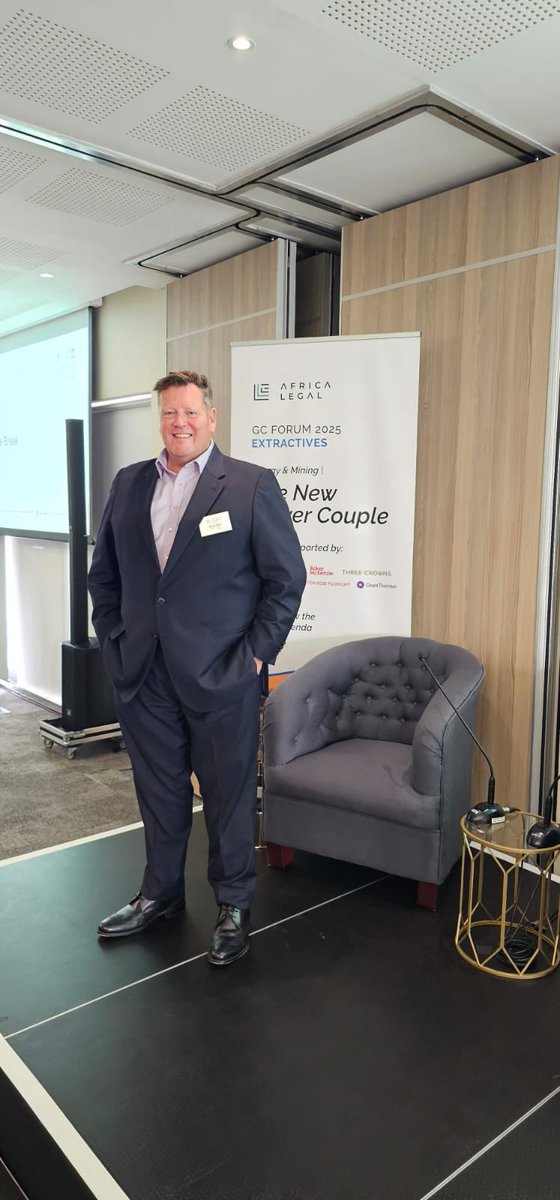 BeechVeltman's tweet photo. The #AfricaLegal #GCForum #Extractives, held today during #MiningIndaba brought together top General Counsels and legal experts to discuss the evolving legal landscape in #mining and #energy—“The New Power Couple.” Warren Beech’s Quick Fire Q&amp;A on the #DutyOfCare was a highlight. https://t.co/ojgZphhWEB