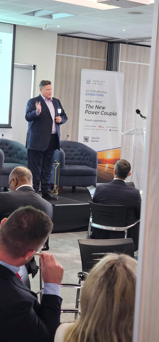BeechVeltman's tweet photo. The #AfricaLegal #GCForum #Extractives, held today during #MiningIndaba brought together top General Counsels and legal experts to discuss the evolving legal landscape in #mining and #energy—“The New Power Couple.” Warren Beech’s Quick Fire Q&amp;A on the #DutyOfCare was a highlight. https://t.co/ojgZphhWEB