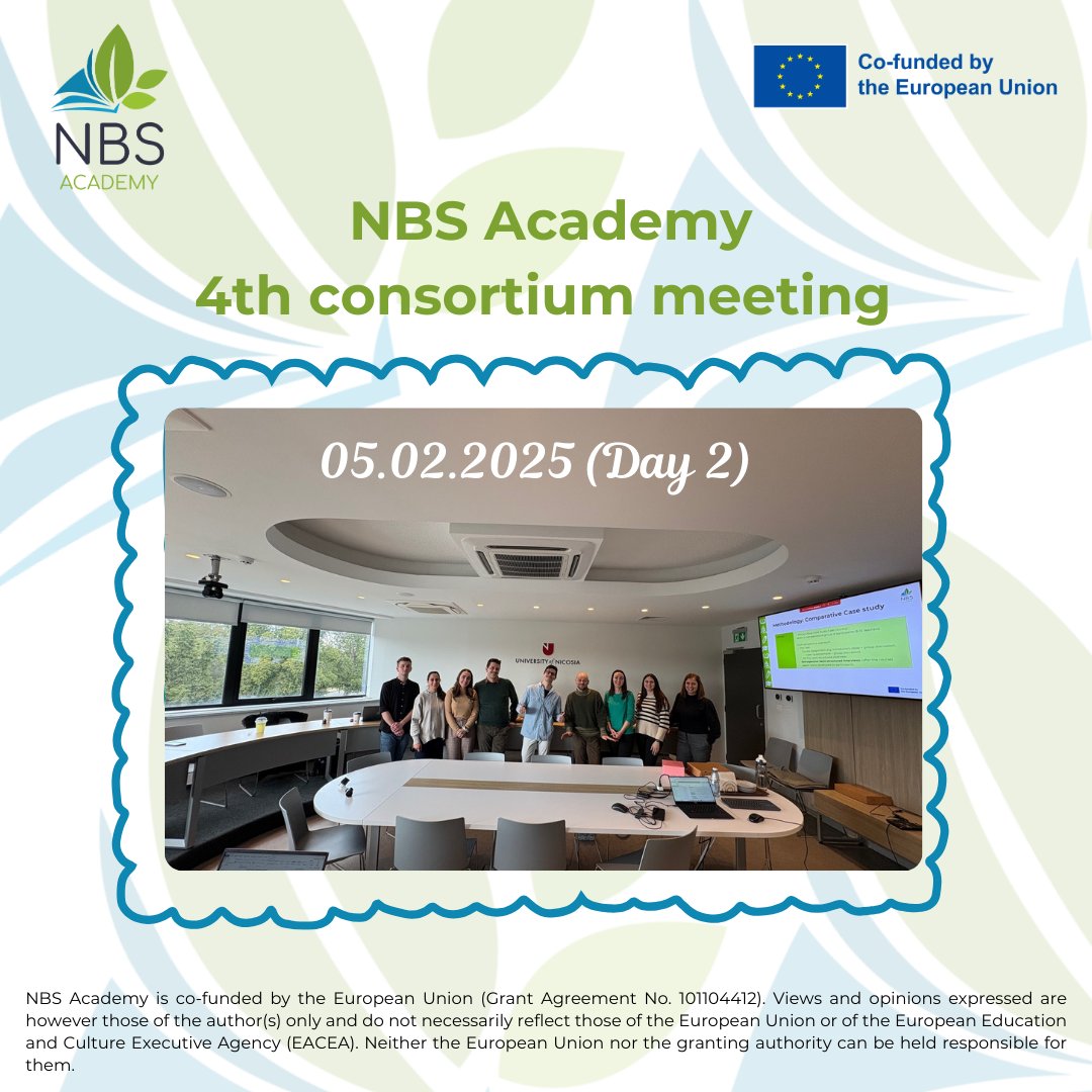 NBS Academy (@nbs_academy) on Twitter photo It's a wrap 🎉 The <a href="/nbs_academy/">NBS Academy</a> 4th consortium meeting was successfuly completed! Partners discussed on the evaluation planning of the modules' testing & the WP6 MOOC to be launched next autumn!
Special thanks to <a href="/EvagorouM/">Maria Evagorou</a> & <a href="/EiriniDrmt/">Irene Drymiotou</a> for their great hospitality! It's a wrap 🎉 The <a href="/nbs_academy/">NBS Academy</a> 4th consortium meeting was successfuly completed! Partners discussed on the evaluation planning of the modules' testing & the WP6 MOOC to be launched next autumn!
Special thanks to <a href="/EvagorouM/">Maria Evagorou</a> & <a href="/EiriniDrmt/">Irene Drymiotou</a> for their great hospitality!
