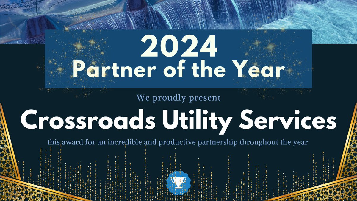🏆 Congrats to Crossroads Utility Services – our 2024 Utility Partner of the Year! 🏆 

Their commitment to innovation &amp; exceptional service sets a high standard in the water industry. We’re proud to partner with them to drive smarter water management!  

Thank you, Crossroads!