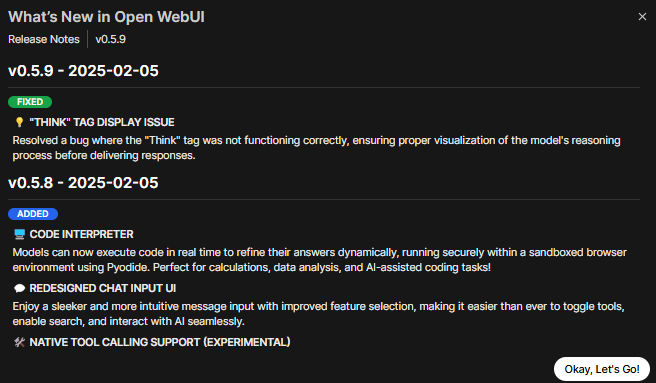 chswiger's tweet image. #OpenWebUI nice to find an artifact panel ! Works great with home instance of #DeepSeekr1 and kind of mind boggling what javascript it can whip up
