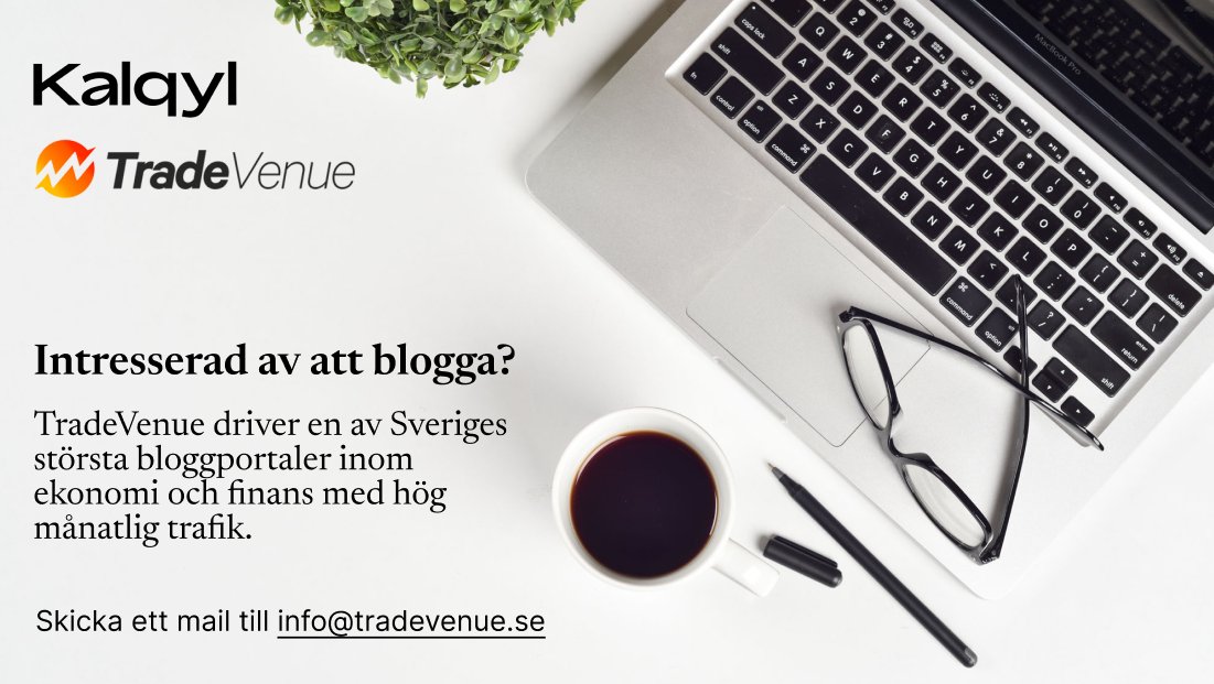 TradeVenue (@tradevenue) on Twitter photo ✍️ Bli en del av TradeVenues bloggportal!
På TradeVenue har vi en av Sveriges största bloggplattformar för börsintresserade. Vill du nå ut med dina analyser och tankar?
Skicka ett mail till info@tradevenue.se så berättar vi mer! ✍️ Bli en del av TradeVenues bloggportal!
På TradeVenue har vi en av Sveriges största bloggplattformar för börsintresserade. Vill du nå ut med dina analyser och tankar?
Skicka ett mail till info@tradevenue.se så berättar vi mer!