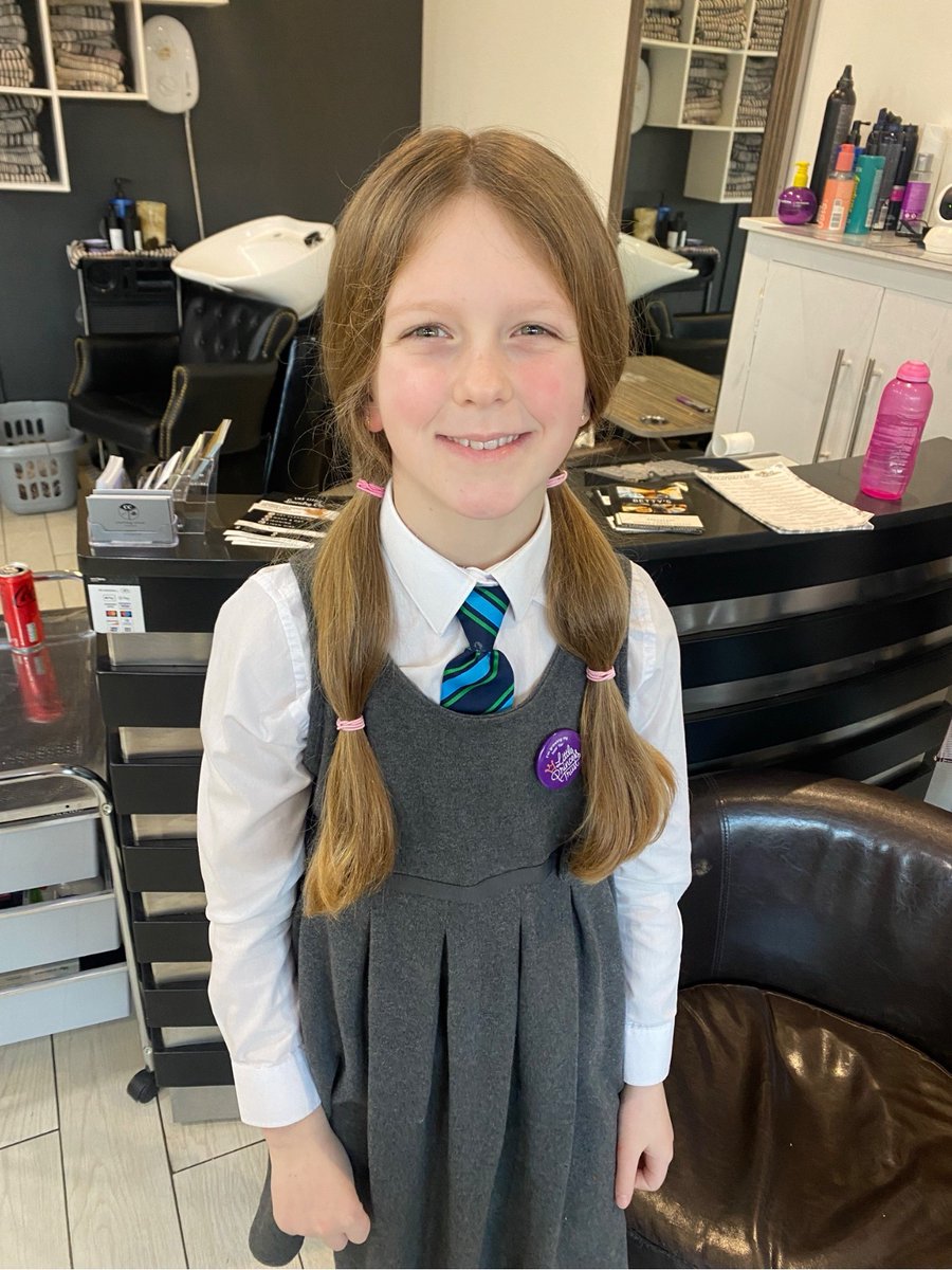 StItasPS's tweet photo. Freya from Ms Flanagan P6 class went to the hairdressers last week for a very special appointment.  Freya had her hair cut and donated to the Princess Trust. Freya has raised an amazing  £860. Congratulations to Freya for this wonderful gesture and fundraising! https://t.co/Hrf5fdxcHV