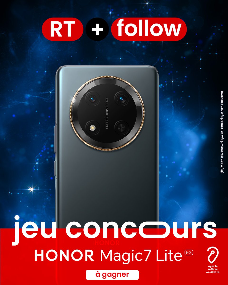 Un peu de magie dans votre vie, c’est maintenant possible grâce à SFR.
Pour tenter de gagner un magnifique Honor Magic7 Lite :
RT + Follow 📱

Vous avez jusqu'au 10 février pour participer !