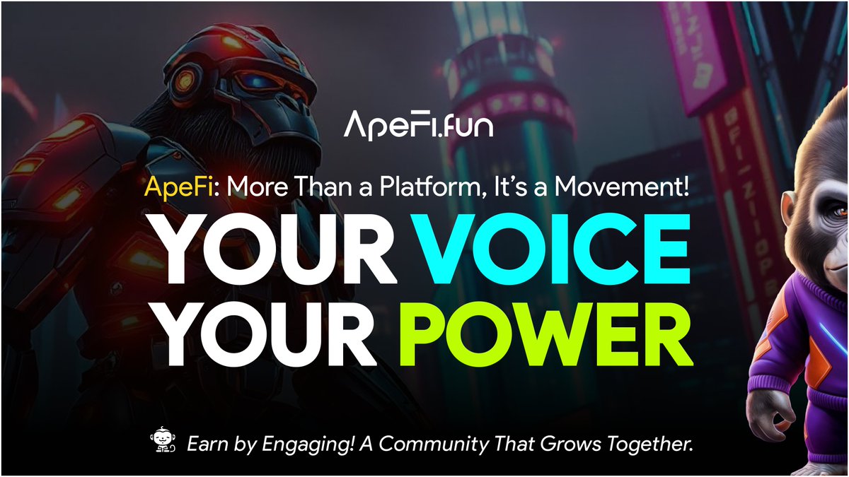 ApeFi_fun's tweet photo. 💬 ApeFi: More Than a Platform, It’s a Movement! 🔥

Tired of platforms where your voice doesn’t matter? ApeFi SocialFi DAO gives the power back to the community, where decisions are made together and rewards are shared.

🌐 Here’s Why ApeFi Stands Out:
🔹 Everyone Has a Say – True community-driven decision-making.
🎯 Participation Pays Off – Engage, contribute, and earn rewards.
🤝 Built for You, by You – A space where your efforts create impact.

This isn’t just another project, it’s your community’s chance to lead!

🔥 Join ApeFi & Make Every Voice Count! 🔥

#ApeFi #SocialFi #DAO #CommunityDriven #CryptoCommunity #Web3 #EarnRewards #Blockchain