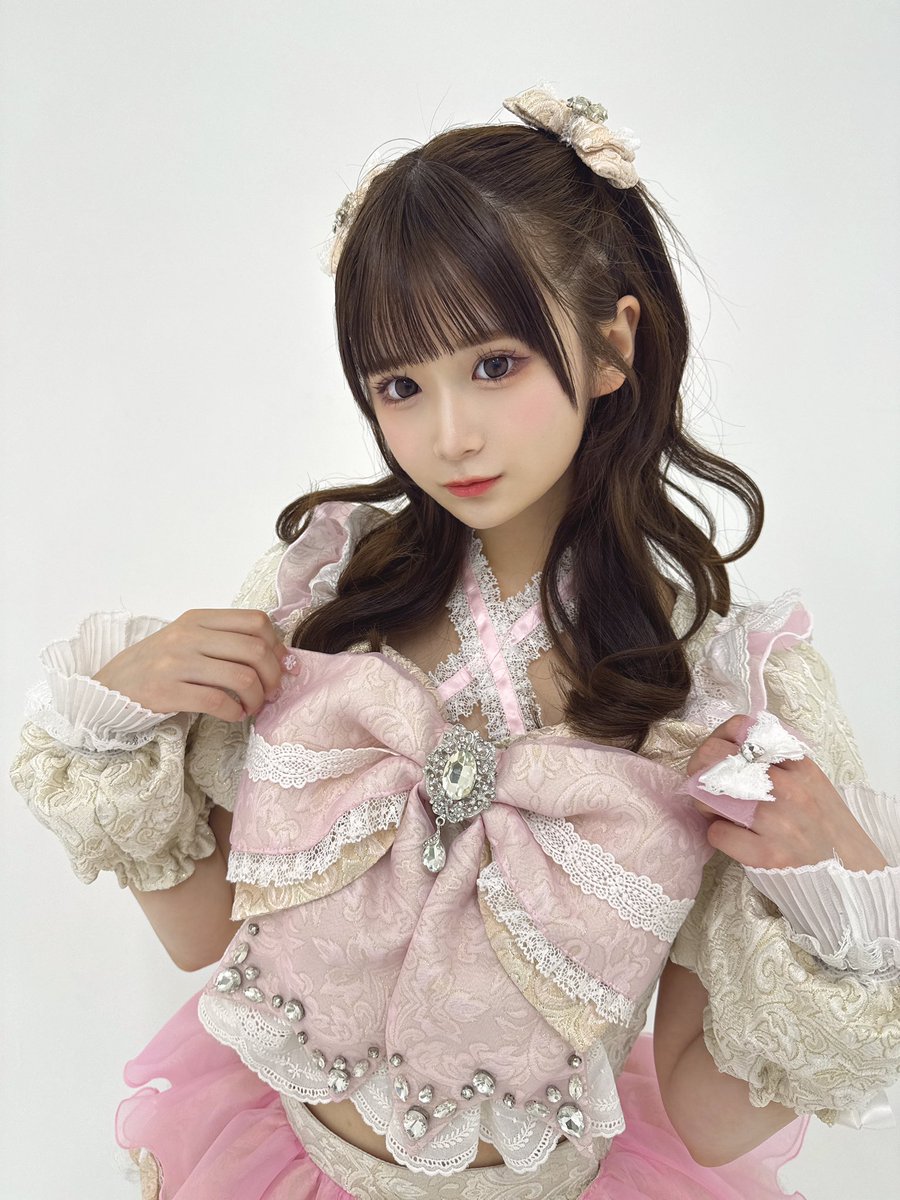 忘れな草ちゃん　13センチ ピンクリボン 忘れな草ちゃん〜Forget me not | 横浜・元町のビスクドールサロン