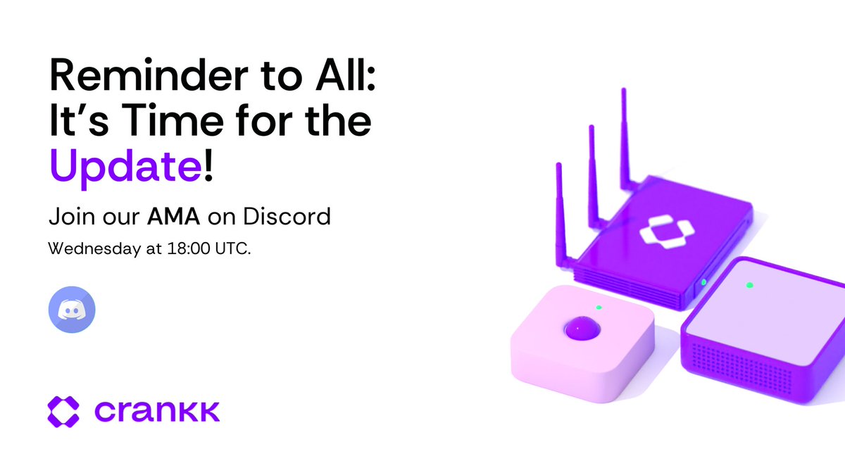 Our Monthly Community Update AMA is TODAY!

Join us at 18:00 UTC for Crankk’s first Discord AMA since unveiling our New Brand Vision.

📅 When: TODAY ⏰ Time: 18:00 UTC 📍 Where: Crankk’s Discord channel: discord.gg/crankk

Don’t miss this opportunity to:

• Connect