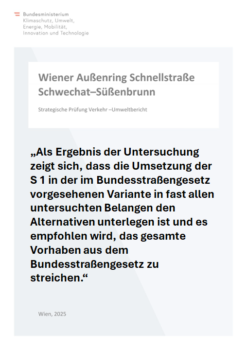 Fundierter geht's nicht: das <a href="/Umwelt_AT/">Umweltbundesamt</a>, die <a href="/tugraz/">TU Graz</a> und die <a href="/tu_wien/">TU Wien</a> kommen im Umweltbericht der Strategischen Prüfung Verkehr zum Lobautunnel zum Schluss, dass "das gesamte Vorhaben aus dem Bundesstraßengesetz zu streichen" ist.
bmk.gv.at/themen/verkehr…