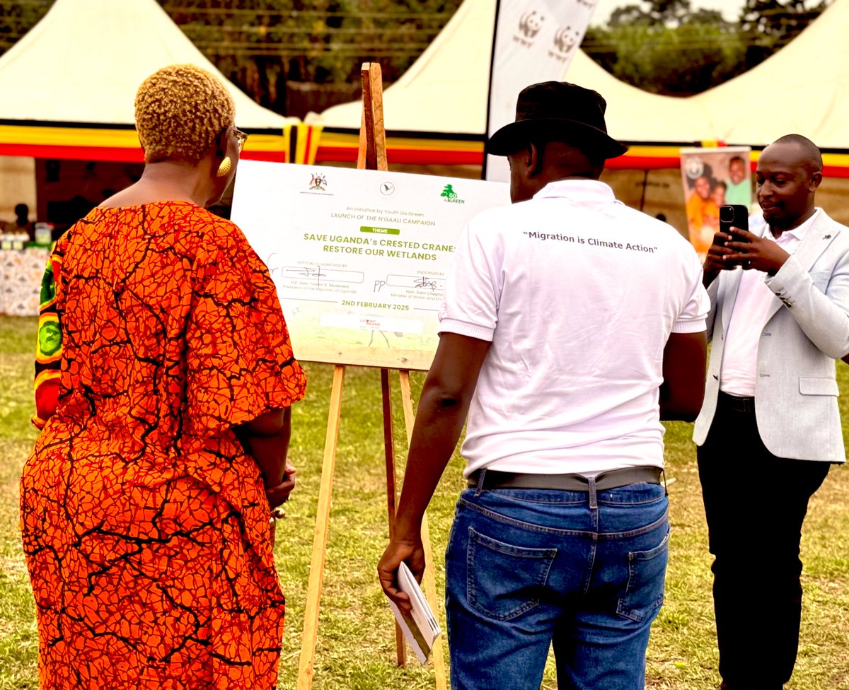 Had a delightful conversation with <a href="/UNDPUganda/">UNDP Uganda</a> RR <a href="/NwanneObahor/">Nwanne Vwede-Obahor</a> at the launch of the #NgaaliCampaign led by <a href="/youthgogreen/">Uganda Youth Go-Green</a> Briefly discussed innovative ways to #SavetheCrestedCrane by promoting Wetlands restoration in Uganda. Inspiring collaboration ahead!