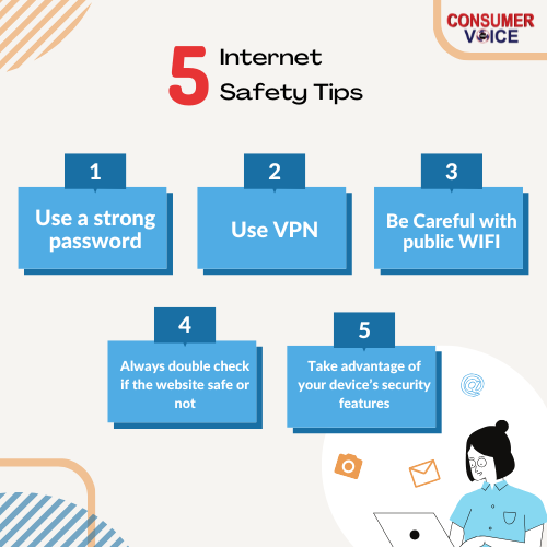 ConsumerVoiceIn's tweet image. Are you doing enough to protect yourself online?  These 5 tips from us are a great place to start.  What steps do YOU take to stay safe? 

#onlineprivacy #internetsecurity #consumervoice